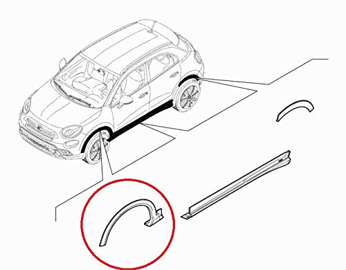 Modanatura parafango anteriore sinistro per 500X dal 2015 FCA Origianale 735656015