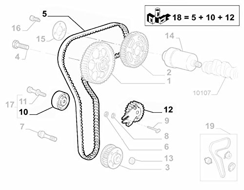 Genuine Fiat 1.8?Alfa Romeo 2.0?kit cinghia???71736724