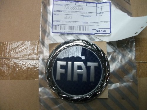 Emblema marchio originale per modelli Fiat Grande Punto/ Idea e Doblo per bagagliaio; codice prodotto: 735366069