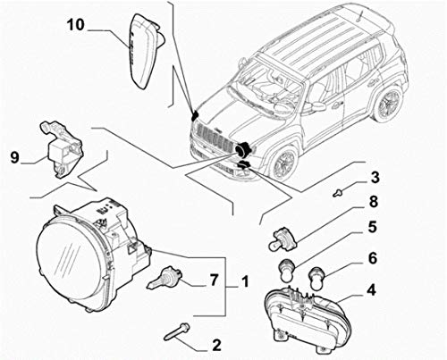 FCA FANALE ANTERIORE SINISTRO PER RENEGADE MY19 PROIETTORE ORIGINALE 52099667