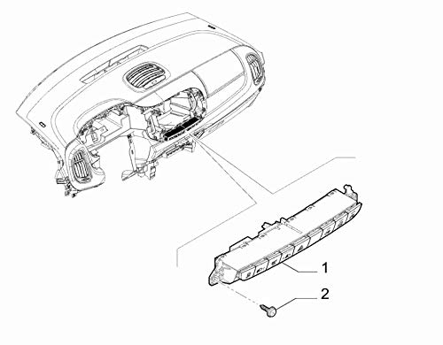 Pulsantiera frontale Fiat 500L senza tasto fendinebbia OEM 735602537 Originale