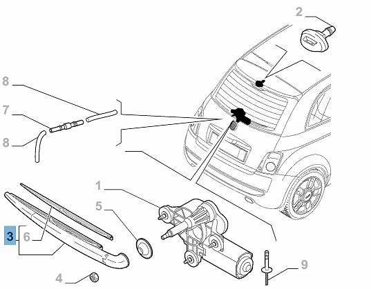 52078899 BRACCIO TERGICRISTALLO POSTERIORE FIAT 500 X Serie (15