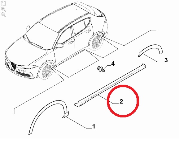 156169073 Modanatura sottoporta dx Alfa Romeo Tonale Originale