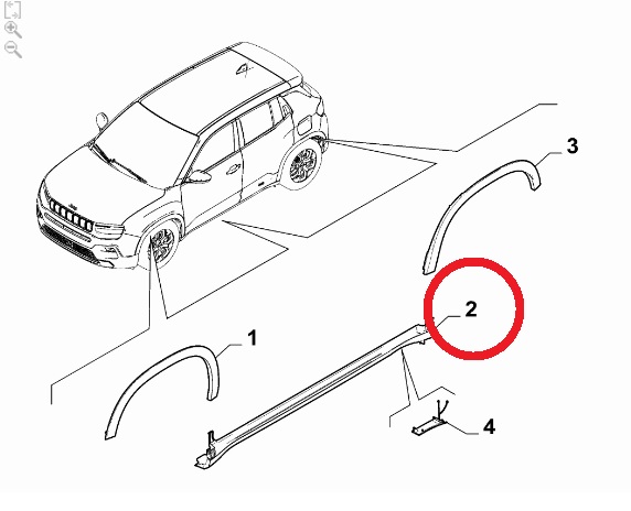 735768143 Modanatura sotto porta lato destro Jeep Avenger Originale